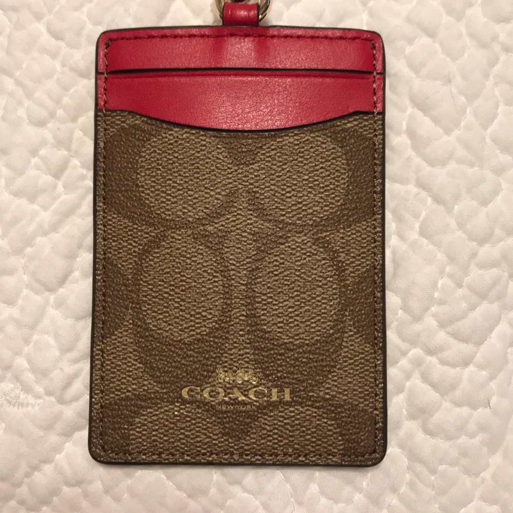 Coach lanyard ID holder/2 card holder.